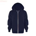 thumbnail image 2 of LYHaoo Girl's Pullover Zip-Up Hoodies Kids Oversized School Uniform Sweatshirt Jacket with Pockets,9-10 Years, 2 of 6