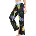 thumbnail image 3 of Women's Rainbow Bird Feather_360117785 Pajama Pants, Casual Pajama Bottoms Lounge Pants Wide Leg, 3 of 7
