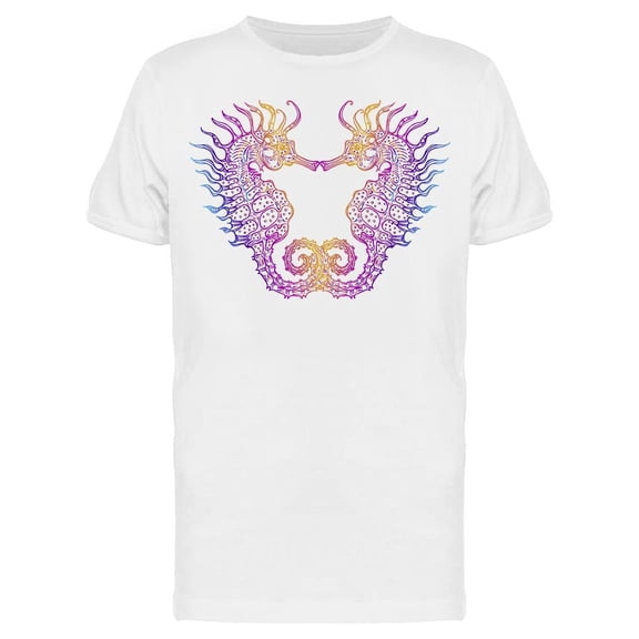 Seahorse Couple Mirror Sketch Tee Men's -Image by Shutterstock