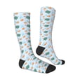 thumbnail image 3 of Picia Women Crew Soft Moisture-wicking Socks Turtles And Goldfish Pattern Design Cotton Socks, One Size fit All, 3 of 9