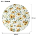 thumbnail image 6 of White Sunflower Green Leaf Pattern Round Tablecloth 60"x60",Wrinkle Wipeable Table Cloth for Kitchen Dining Room Picnic Patio Party, 6 of 6