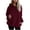 Red, variant on Hoodies for Women Fall Winter Long Sleeve Half Zip Fuzzy Plain Hooded Sweatshirt Pullover Tops