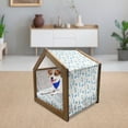 thumbnail image 3 of Rabbit Pet House, Bunny with Carrot Funny Cheerful Rodent Pattern Running Jumping Sitting, Outdoor & Indoor Portable Dog Kennel with Pillow and Cover, 5 Sizes, Orange Blue and Green, by Ambesonne, 3 of 5