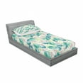thumbnail image 3 of Ambesonne Vintage Fitted Sheet & Pillow Sham Set, Flora Pattern with Rose, Full, Turquoise Beige Green, 3 of 3