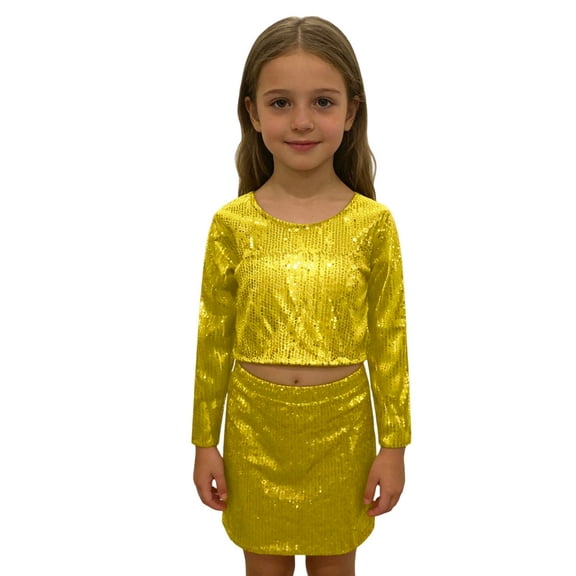 Girls Long Sleeve Cheerleading & Dance Performance Top – Stretchy Athletic Tee with Thumbholes, Round Neck, for Sports, Gym, Yoga