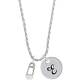 thumbnail image 1 of Delight Jewelry Silvertone Clear Frosted Baby Safety Pin Silvertone Script Initial Disc - E - Charm Necklace, 20"+3", 1 of 4