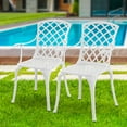thumbnail image 6 of Withniture Patio Chairs Set of 2 Cast Aluminum Outdoor Chairs for Garden Yard, White, 6 of 7