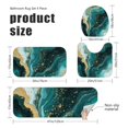 thumbnail image 3 of Blue and Gold Marble Pattern Bathroom Rug Set 4 Piece,Includes Contour,Lid Cover,Bath Mat,Non-Slip Extra Soft Absorbent Washable, 3 of 5