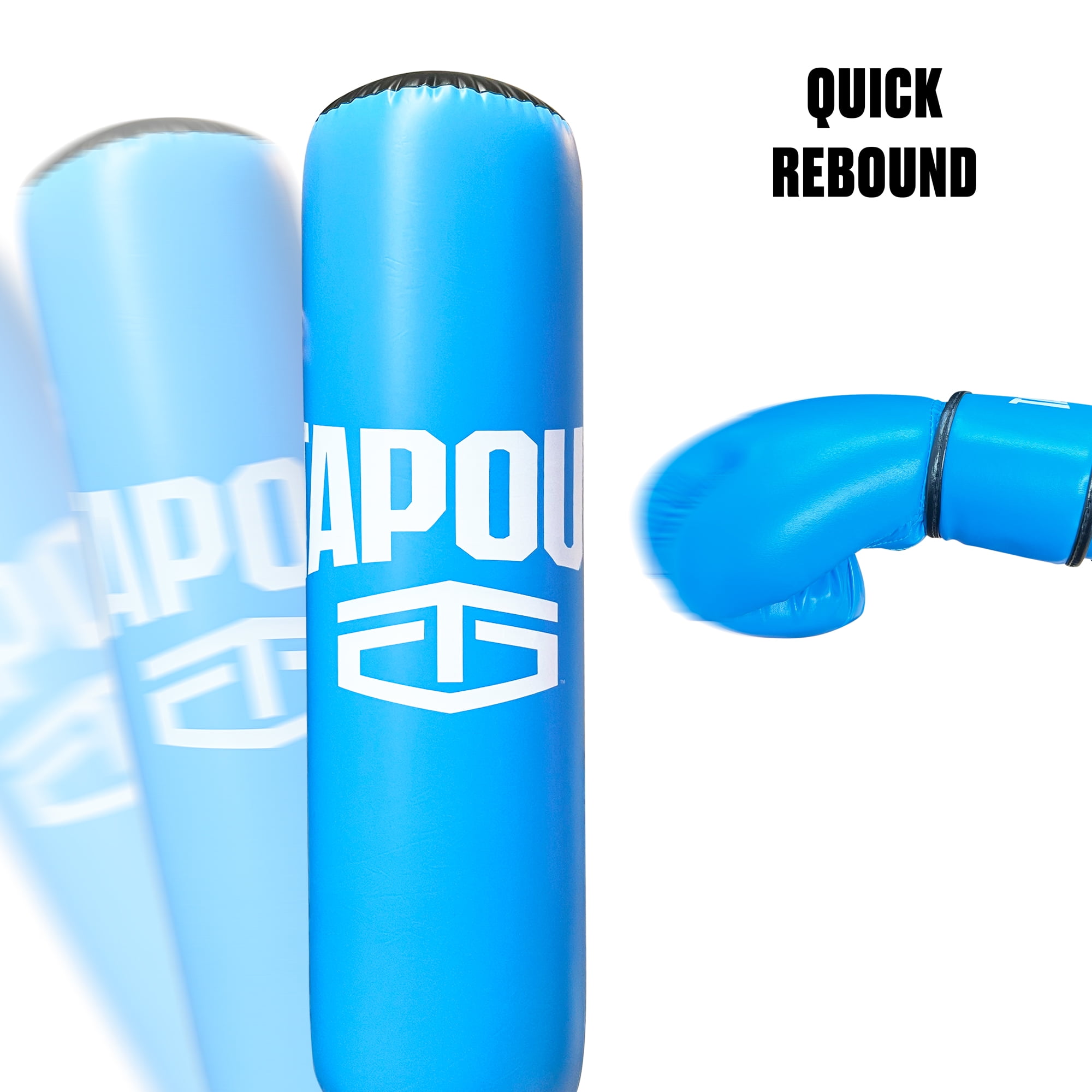 Tapout Kids Boxing Kit with 8 oz Gloves, Inflatable Punching Bag and Mesh Bag, Blue