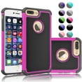thumbnail image 1 of iPhone 7 Plus Case,[Purple/Black], 2-Piece Shockproof Rugged Rubber Anti-Slip Plastic Hard Case Cover For iPhone 7 Plus 5.5 Inch, 1 of 4