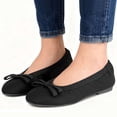 thumbnail image 3 of Gustave Women's Foldable Ballet Flats with Bow, Comfortable PU Leather Round Toe Slip On Dress Shoes for Casual Work Travel (Black, Size 6), 3 of 8