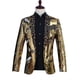 thumbnail image 4 of Traje de cuello vuelto con lentejuelas para hombre, traje para actuación en el escenario, club nocturno, bar, DJ, cantante, presentador, top moderno, 4 of 6