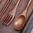 thumbnail image 4 of KARLSITEK 2/3 Pcs Wooden Cutlery Chopsticks Spoon Fork Travel Utensils Reusable Flatware Set, 4 of 5