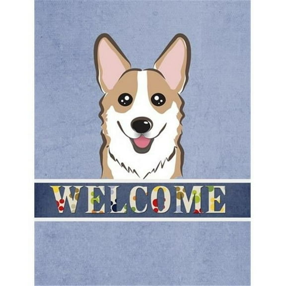 Caroline's Treasures BB1439CHF Sable Corgi Welcome Flag Canvas House Size , Large, multicolor