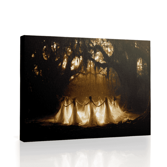 Wallume Store Ethereal Forest Figures Contemporary 12 x 8 in Canvas Wall Art Living Room