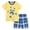 A39-Yellow, variant on Toddler boys and girls outfit kids summer short sleeve t shirts tops shorts outfits clothes set Light Green 3-4 Years
