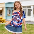 thumbnail image 2 of Amzcrzy Girls T Shirt One Shoulder Short Sleeve T Shirts for Girls 5-13 Years American Flag Print Casual Summer Tops Lightweight Breathable Independence Day 4th of July Outfits @23 11 Years, 2 of 9