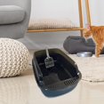 thumbnail image 1 of Runquan Cat Litter Box Easy Cleaning Container Tray Kitty Sturdy Cat Toilet Sand Box Black, 1 of 8