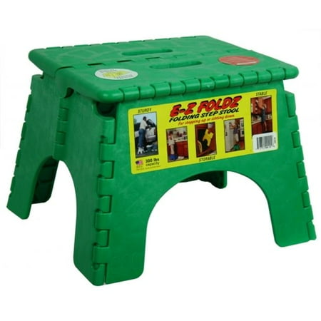B & R Plastics 9in. X 11.5in. Green EZ Foldz Folding Step Stool 101-6G | Walmart Canada