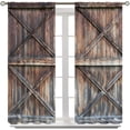 thumbnail image 3 of Rustic Wooden Barn Door Curtains for Bedroom Decor,Old Barn Door Wooden Board Living Room Curtains,Farmhouse Western Retro Drapes 42x63in, Style-1, 3 of 6