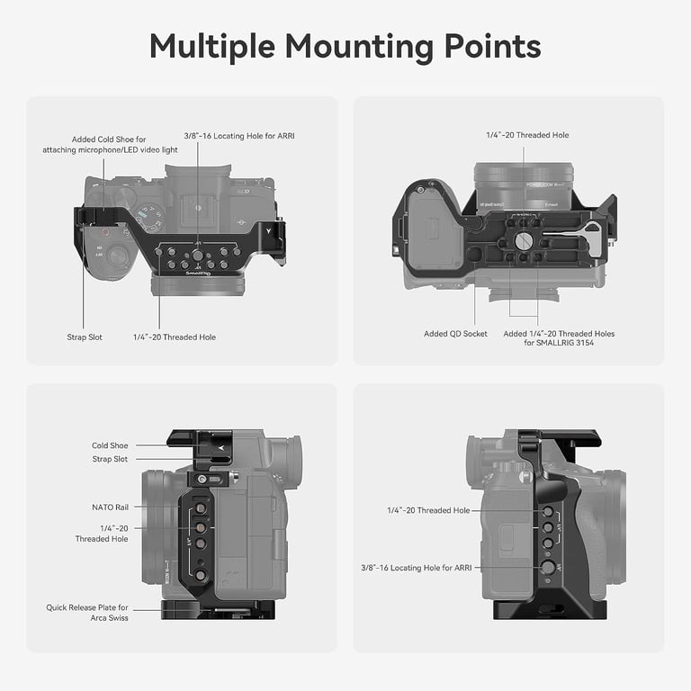 Cage SmallRig à Dégagement Rapide Pour Sony A7R V, A7 IV, A7S III, A1, A7R IV - Modèle 4481