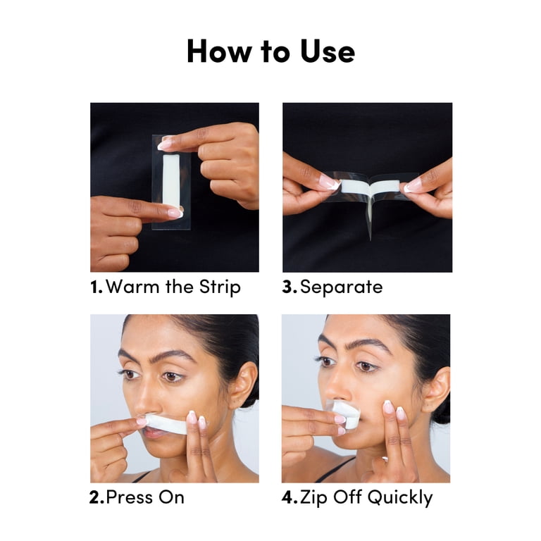 Parissa Facial Hair Remover Wax Strips for Sensitive Skin, Full