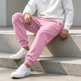 thumbnail image 3 of HKYNLAG Mens Baggy Sweatpants with Pockets Drawstring Elastic Waist Loose Soft Joggers Sweatpants for Workout Running Pink 3XL, 3 of 4