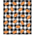 thumbnail image 6 of Pumpkin Blanket Buffalo Plaid Gifts for Women Kids Girls Men Home Bedroom Living Room Decor Soft Cozy Fall Harvest Thanksgiving Halloween Throw Blanket Black and White Check 60"x80", 6 of 6