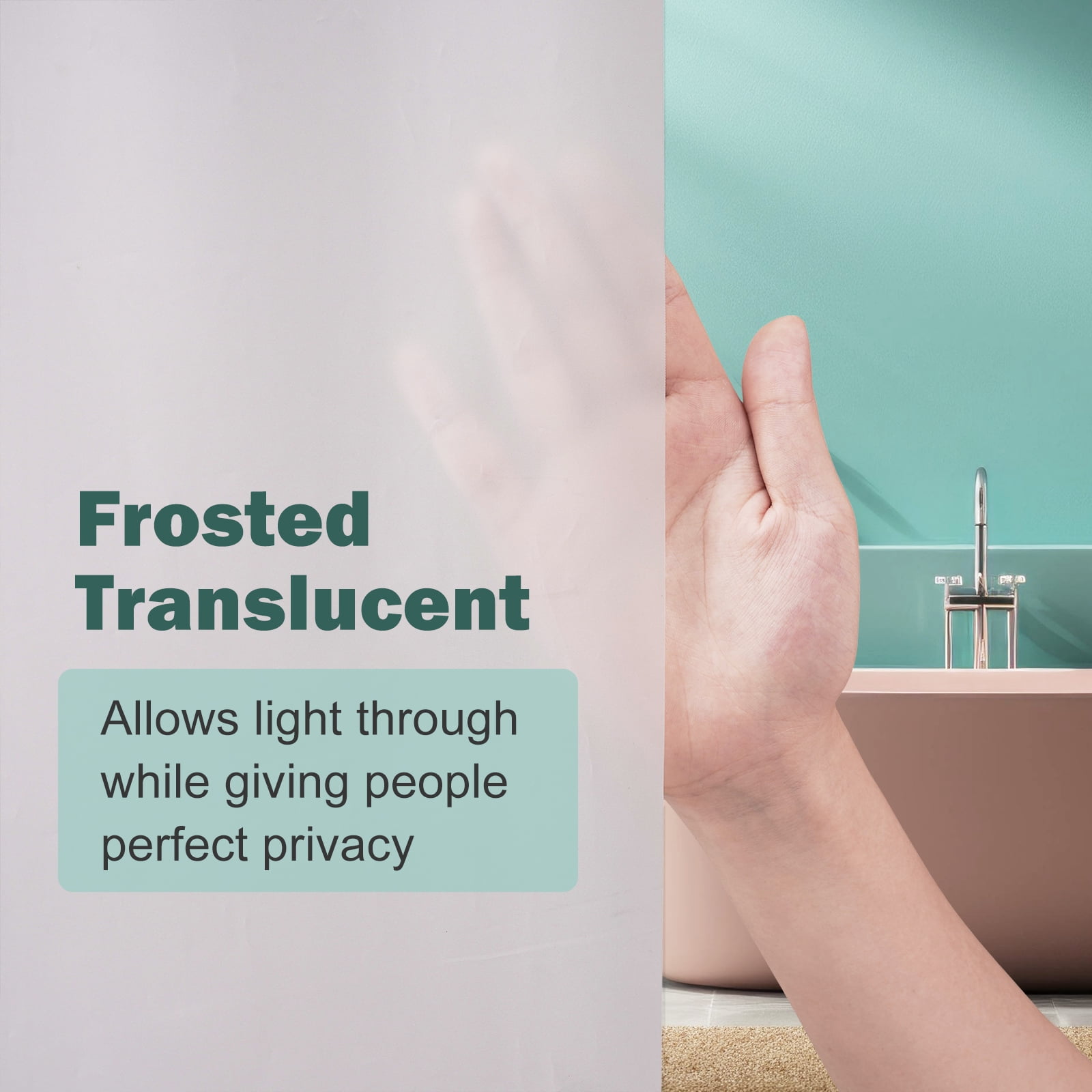Inosoo Frosted Shower Curtain Liner, 72"x 72" PEVA Plastic Opaque Shower Curtain Liner, Waterproof Translucent Shower Liner with Magnets, Mold & Mildew Resistant
