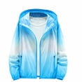 thumbnail image 3 of Uootdi Womens Gradient Color Windbreakers Hooded Zip Up Lightweight Jackets Casual Outdoor Windproof Outerwear Summer Beach Vacation Wear Gift, 3 of 7