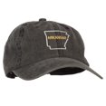 thumbnail image 5 of Arkansas with Map Outline Embroidered Washed Cotton Twill Cap - Black OSFM, 5 of 5