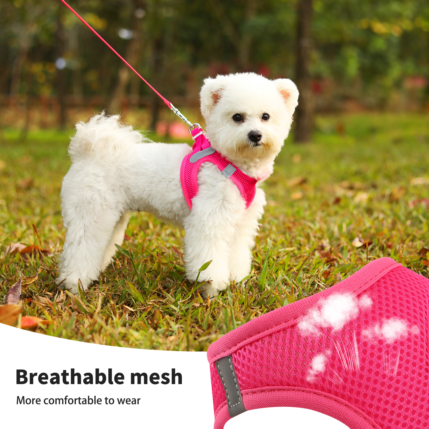 Charkool Reflective Dog Harness and Leash Set Red photo 5