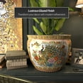 thumbnail image 3 of Red Lantern Large 22" Satsuma Porcelain Fishbowl Planter, 3 of 6