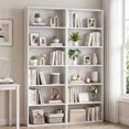thumbnail image 3 of Walsunny Bookshelves Set of 2 Standard Wooden Bookcases Display Shelves with Storage Anti-tipping Device for Home Office Living Room White, 3 of 8