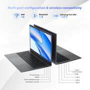 RNRUO 15.6 Laptop Computer, 32GB RAM 512GB SSD, Intel 6500Y, Type-C PD Dual 4K Output 1080p FHD Numeric Keypad, WiFi5 BT5.0 Office 2024 Windows 11 Laptop for Business, Student, Dark Gray
