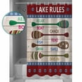thumbnail image 3 of Shower Curtain, Summer Lake Rules Paddle Waterproof Shower Curtain Set with Hooks for Bathroom Showers,Stalls and Bathtubs,72x84In Farm Wood Grain Red Maroon, 3 of 7