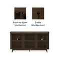 thumbnail image 4 of Plank+Beam Mid Century Modern Solid Wood Sideboard with 3 Doors Covering 6 Shelves, 59" TV Stand for Living Room, Walnut, 4 of 13