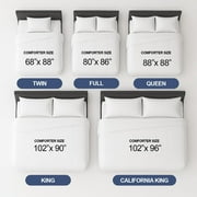 لحاف بديل فاخر من CGK Linens - لحاف مزدوج الحجم مناسب لجميع المواسم، ناعم ومريح، أبيض