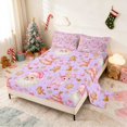thumbnail image 2 of Manfei Santa King Sheets Christmas Bedding, Rust Cream 4pcs (1 Flat Sheet, 1 Fitted Sheet and 2 Pillowcases), 2 of 6