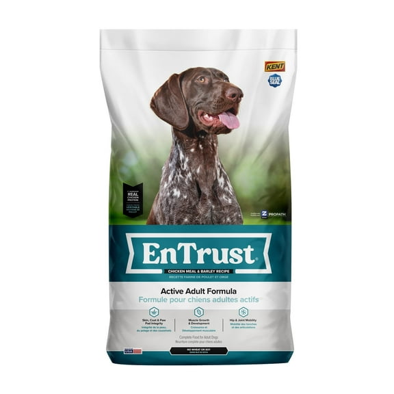 EnTrust Premium Active Adult Dog Food Chicken Meal Barley Recipe 20lbs