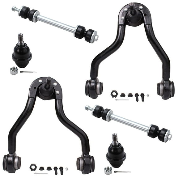 Detroit Axle - Front 6pc Control Arms Kit for Cadillac Escalade Chevy GMC K1500 K2500 Tahoe Yukon, 2 Upper Control Arms w/Ball Joints 2 Lower Ball Joints 2 Sway Bar Links Replacement