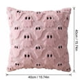 thumbnail image 2 of Halloween Ghost Pillow Covers 16x16 inch 1pc,Pink Tufted Fuzzy Cozy Knit Cute Spooky Pattern Soft Plush Accent Throw Pillow Cases,Sofa Cushion Cover Festive Decor for Couch Chair Bed, 2 of 5