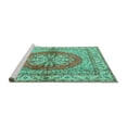 thumbnail image 2 of Ahgly Company Machine Washable Indoor Round Persian Turquoise Blue Traditional Area Rugs, 3' Round, 2 of 4