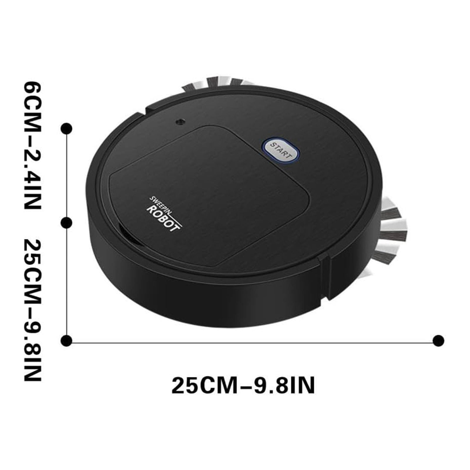 ionze Clearance! Sweeping Robot Robot Vacuum Cleaner Robotic Vacuum Cleaner for Low Carpet Pet Hair Hard Floors Housewares (Black)