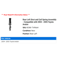 thumbnail image 2 of Rear Left Strut and Coil Spring Assembly - Compatible with 2004 - 2005 Toyota Avalon, 2 of 2