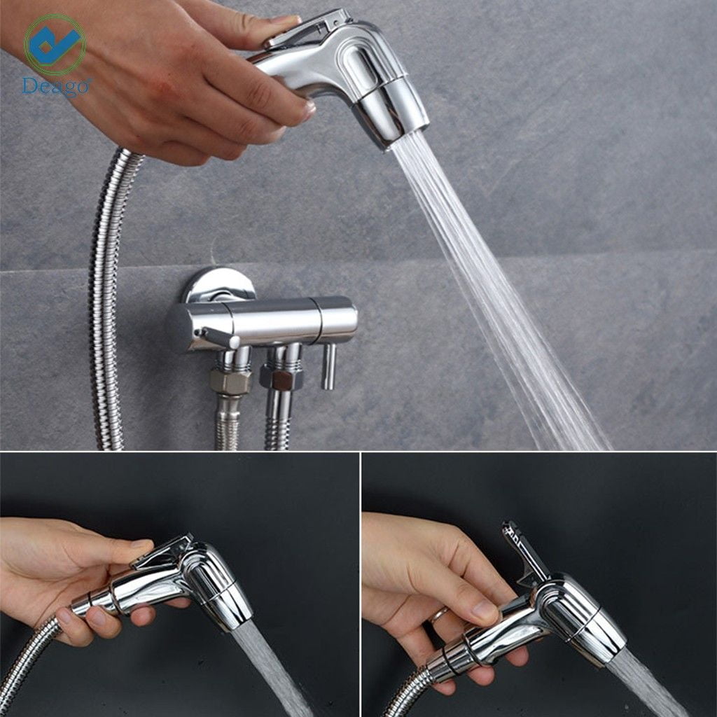 Deago Handheld Bidet Toilet Sprayer, Stainless Steel Bathroom Bidet Sprayer Set with 7/8" Valve T-Adapter , Baby Cloth Diaper Sprayer