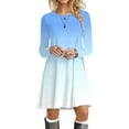 thumbnail image 2 of BJUTIR Dresses For Women Long Sleeved Tee Shirt Dress Casual Swing Gradient Dress, 2 of 4