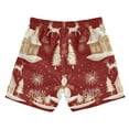 thumbnail image 3 of Christmas Snowmans Houses Red Boys Swim Trunks Boardshorts Swimsuit Quick Dry Board Shorts Bathing Suit 2-12T, 3 of 8