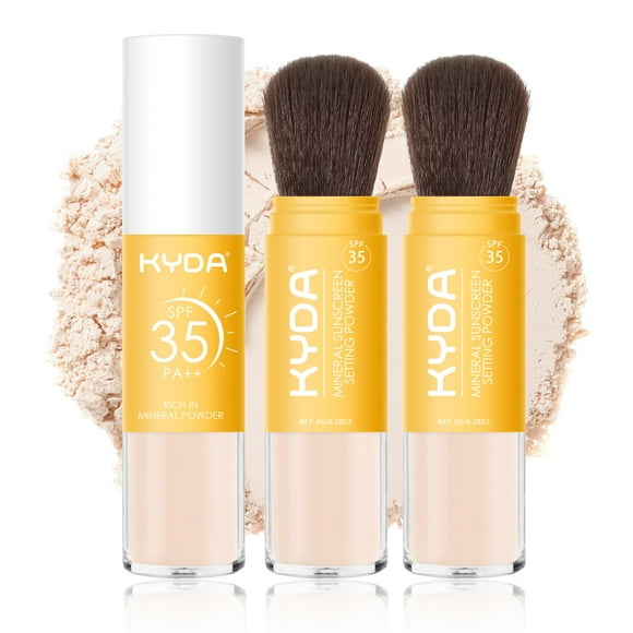 Protector solar mineral en polvo KYDA para rostro y cuero cabelludo SPF 35 8g