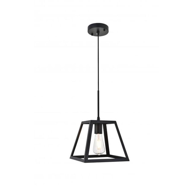 Living District LD4061D10BK Resolute 1 Light Black Ceiling Pendant